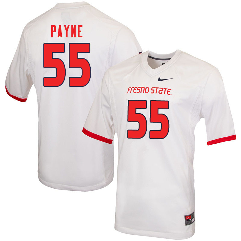 Men #55 Leonard Payne Fresno State Bulldogs College Football Jerseys Sale-White
